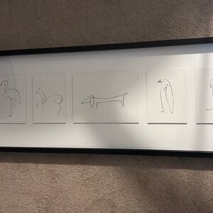 Picasso 5 Animal Prints Ikea Olunda Black Frame Glass 41 x 15.5"